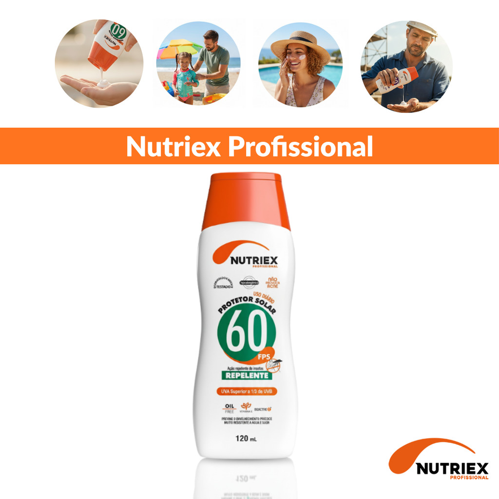 Protetor Solar Nutriex Fps 60 Com Repelente 120ml Alta Proteção Vitamina E Toque Seco em Oferta na Shopee