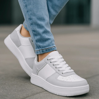Tênis Feminino Branco Caramelo Super Confortável Moderno Leve em Oferta na Shopee