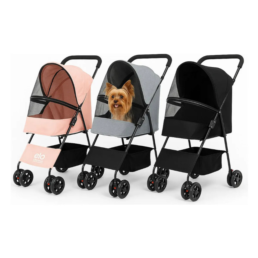 Carrinho De Passeio para Cachorro e Gatos Dobravel Caes 15Kg