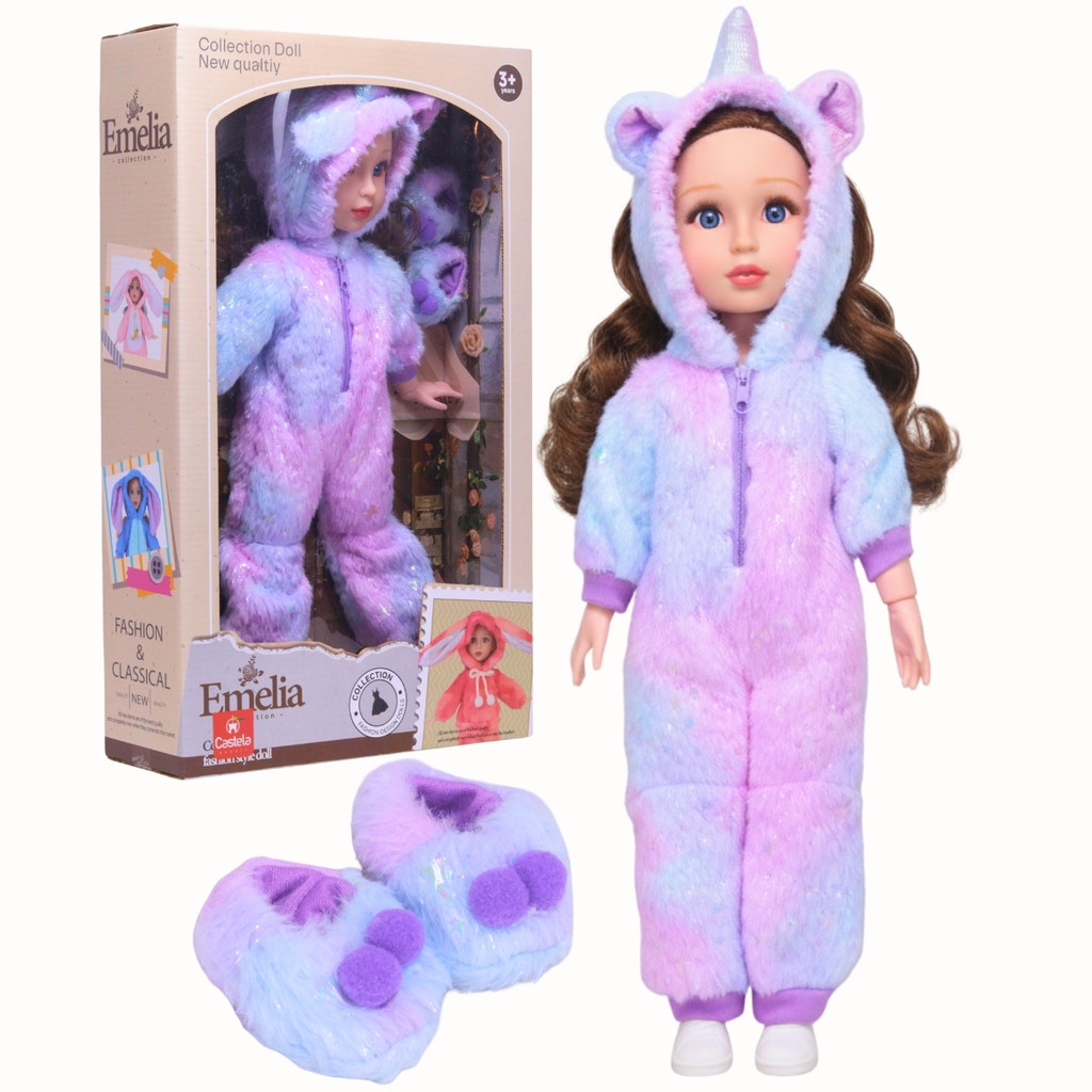 Boneca Articulada Fantasia Macacão Unicórnio Coleção Emelia - Castela em Oferta na Shopee