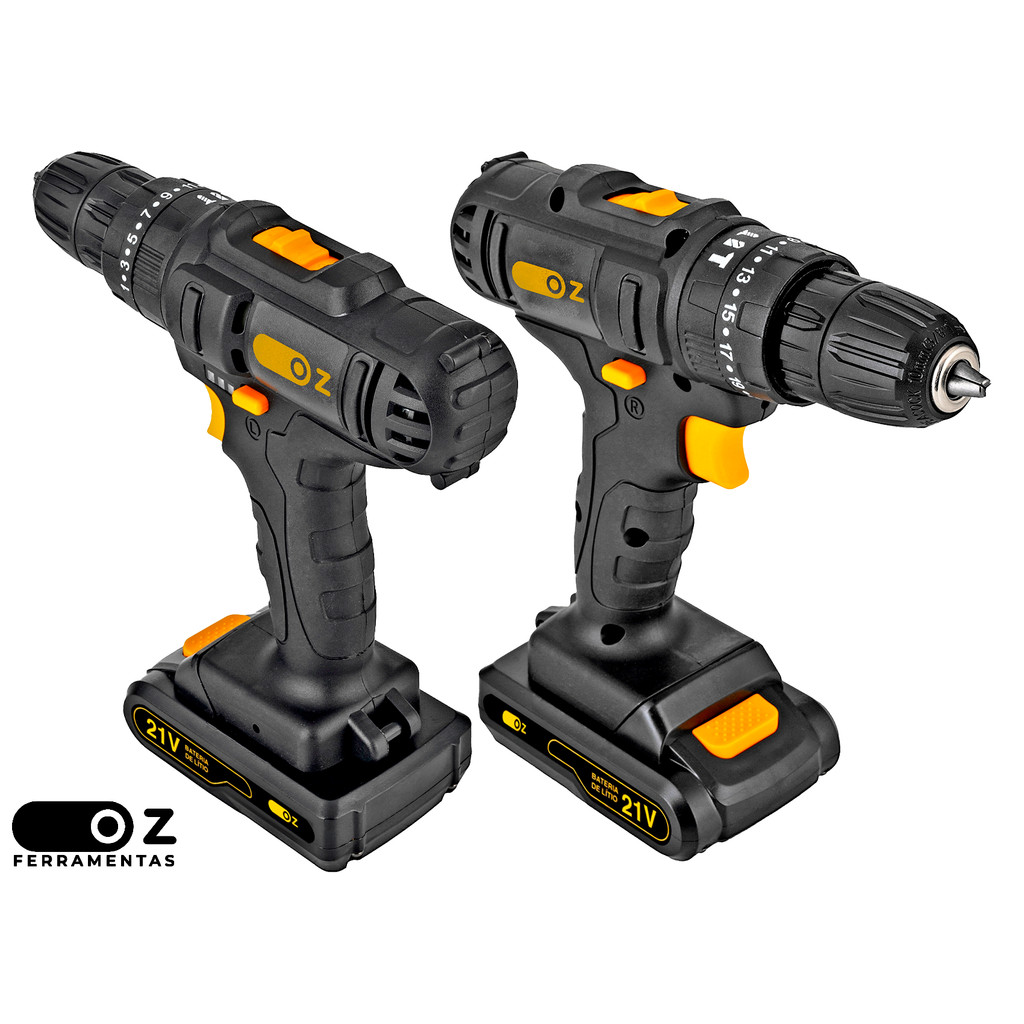 Detalhes do Parafusadeira Furadeira 21V 2 Baterias Com Maleta e Acessórios Completo