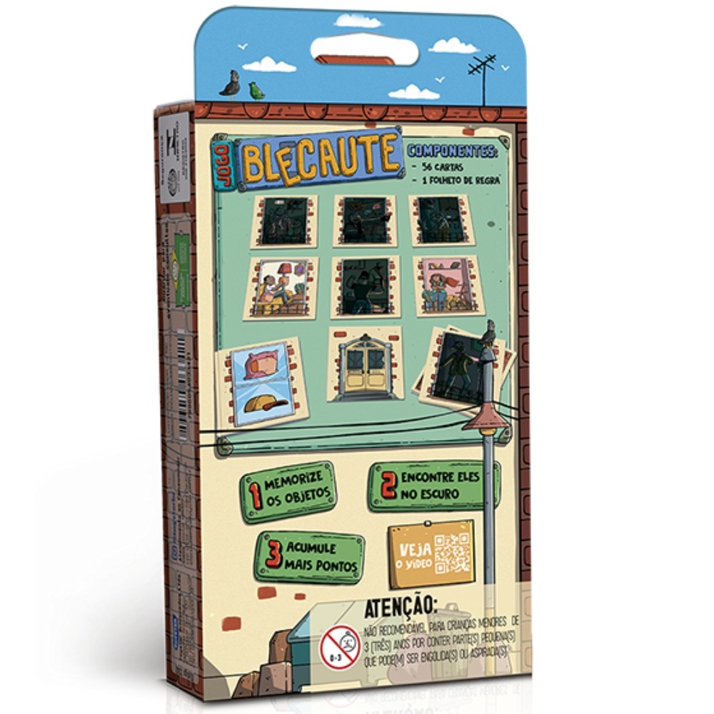 JOGO DE CARTAS BLECAUTE TOYSTER BRINQUEDOS RACIOCÍNIO PRÉDIO MEMÓRIA FAMÍLIA MESA BLACKOUT BARALHO