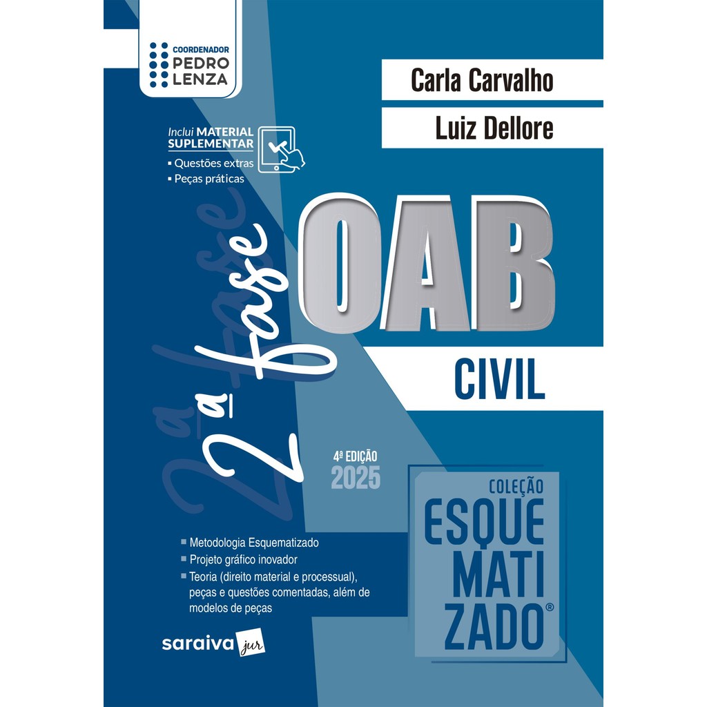 Coleção Esquematizado - Oab 2ª Fase - Prática Civil - 4ª Edição 2025 Livro AM
