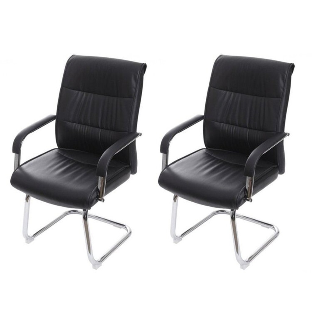 Kit 2 Cadeiras para Escritório Interlocutor Estofada em Corino Estocolmo 3323 Cadeira Interlocutor