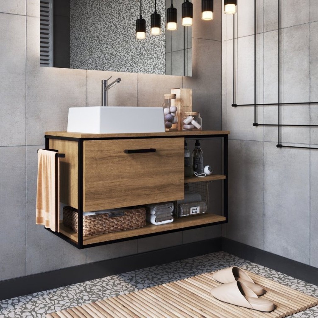 Gabinete Suspenso para Banheiro 80cm com Cuba em Oferta na Shopee