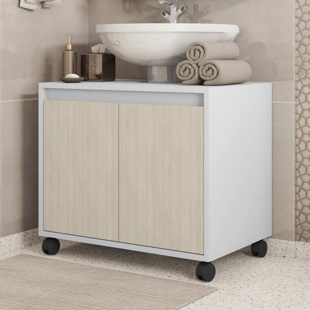 Gabinete Armário para Banheiro Rodízios Clean em Oferta na Shopee