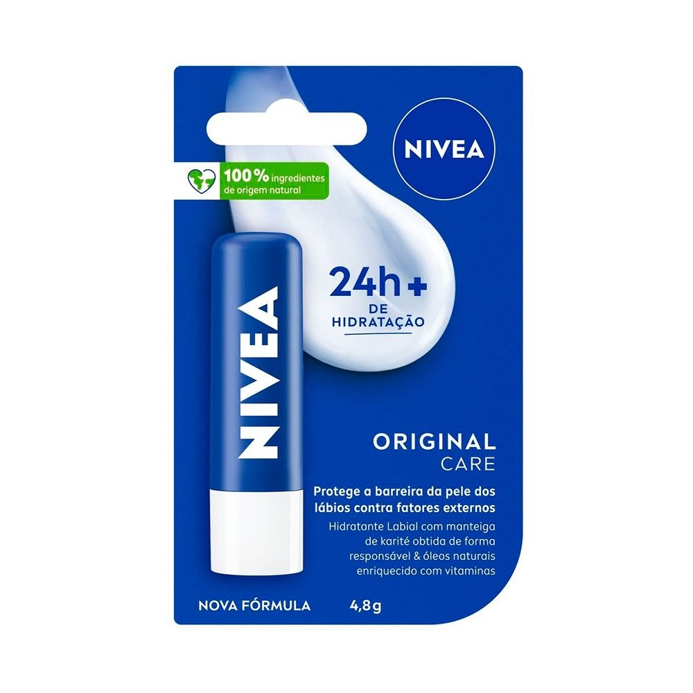 Protetor Labial Nivea Hidratante Original Care 4,8g em Oferta na Shopee