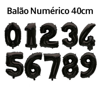 Balão Número Preto Cromado 40cm – Ideal para Aniversários e Eventos em Oferta na Shopee