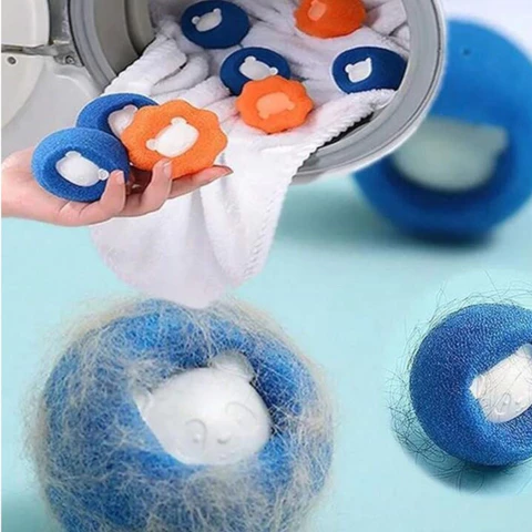 Kit Bolas Panda 6Cm Para Maquina De Lavar Roupa De Maneira Fácil E Prática Tira Pelos