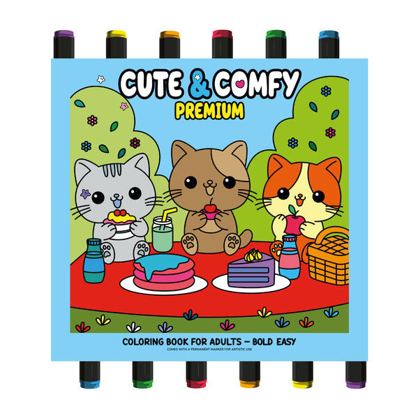 Cute & Comfy Coloring Book for Adults - Premium - Livro de Colorir Adulto