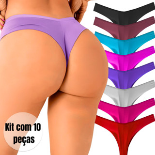 Kit de Calcinhas Fio Duplo Levanta Bumbum Fio Dental Confortável Forro em Algodão Sensual em Oferta na Shopee