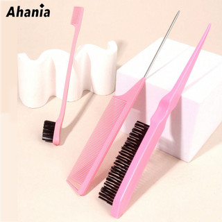 Ahania Kit de 3 Peças Escova Pente Para Tintura Cabelo Pente e Separador de Mechas com Cabo Metálico e Escova 3 Fileira