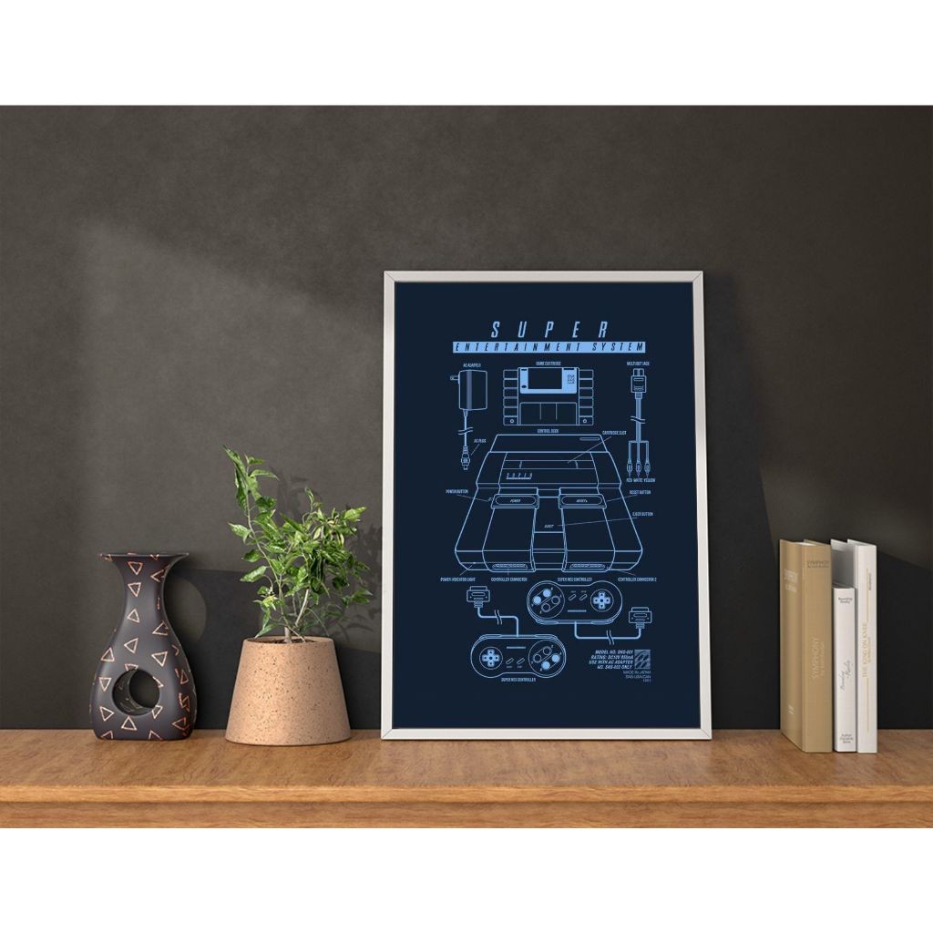 Quadro Placa decorativa geek Console Game Arte Poster Super Nintendo (2)