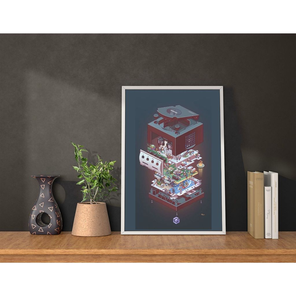 Quadro Placa decorativa geek Console Game Nintendo Gamecube