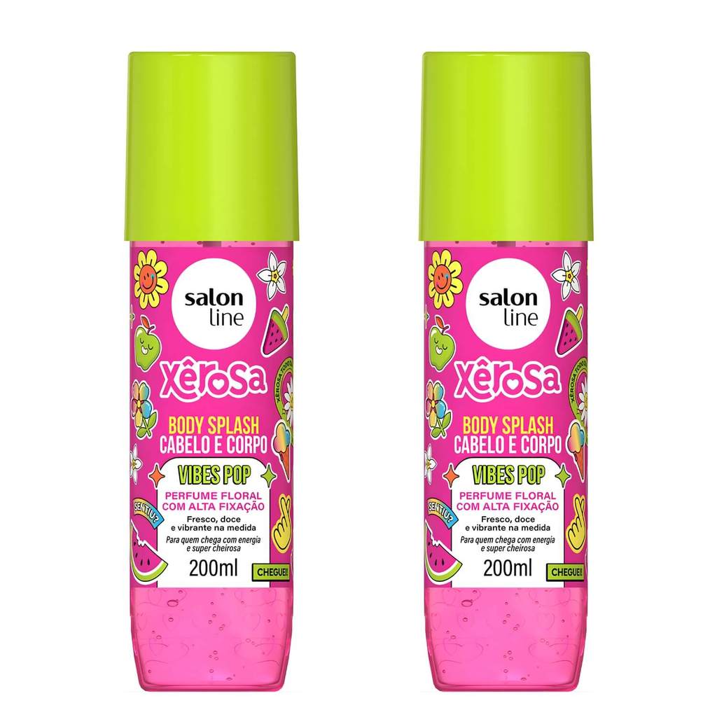 Kit 2 Body Splash Salon Line Xerosa Vibes Pop 200ml