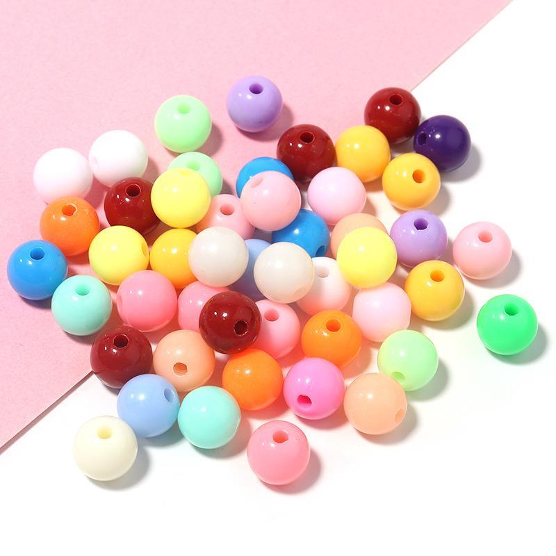 Fabricante fornecimento acrílico Macaron cor buraco reto redondo grânulo diy saco de corrente do telefone móvel pingente