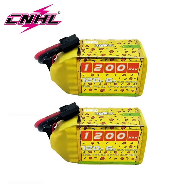 2 Pçs CNHL 6S 22.2V Lipo Bateria 1200mAh 120C Com XT60 Plug Para RC FPV Drone Quadcopter Avião Helicóptero Carro Corrida
