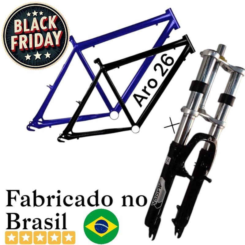 quadro aro 26 + suspensão 2 andar amortecedor pra motorizada