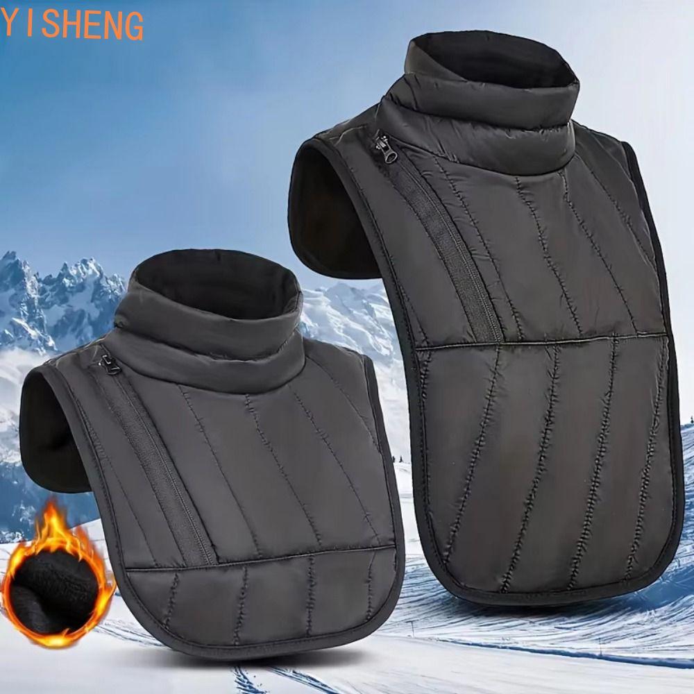 YISHENG Aquecedor De Pescoço Para Motocicleta De Inverno , Colete De Ombro Curto/Longo Ajustável , Lenço Protetor Espess