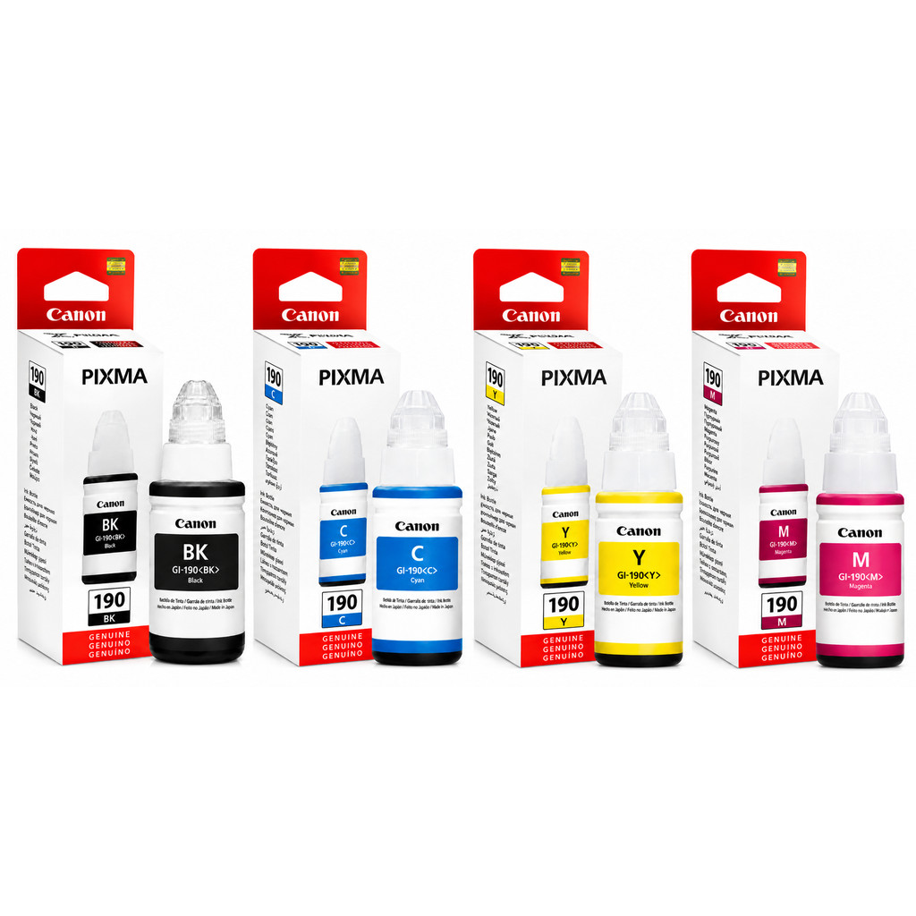 Kit Tinta 4 Cores GI190 Original Alta Rendimento Mega Tank