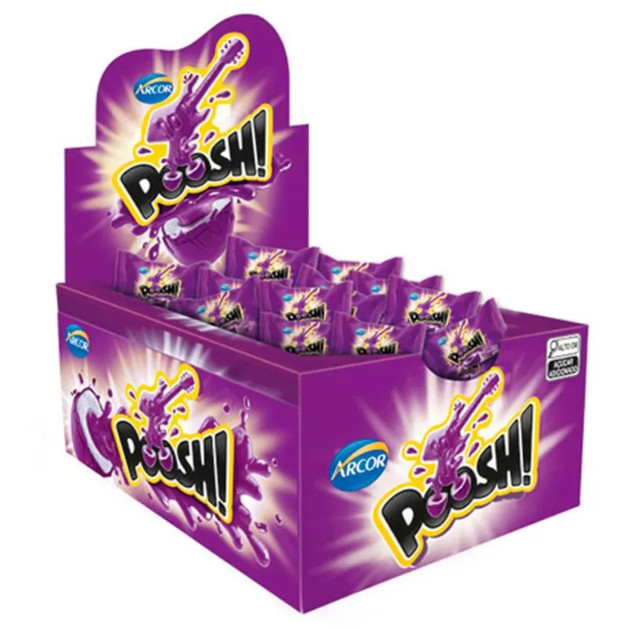 Chiclete Poosh Uva Com 40 Unidades De 5g