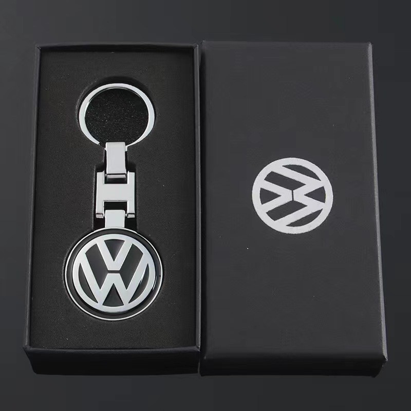 3D Metal/Couro Logotipo Do Carro Chaveiro Acessórios Interiores Automóveis Para Volkswagen VW Rline Amaok T5 Phaeton Tig
