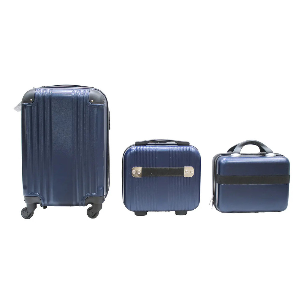 Conjunto Mala de Viagem Expansiva P360 com 2 Frasqueiras Kit Bagagem 3 Peças Leve e Prático Viagens