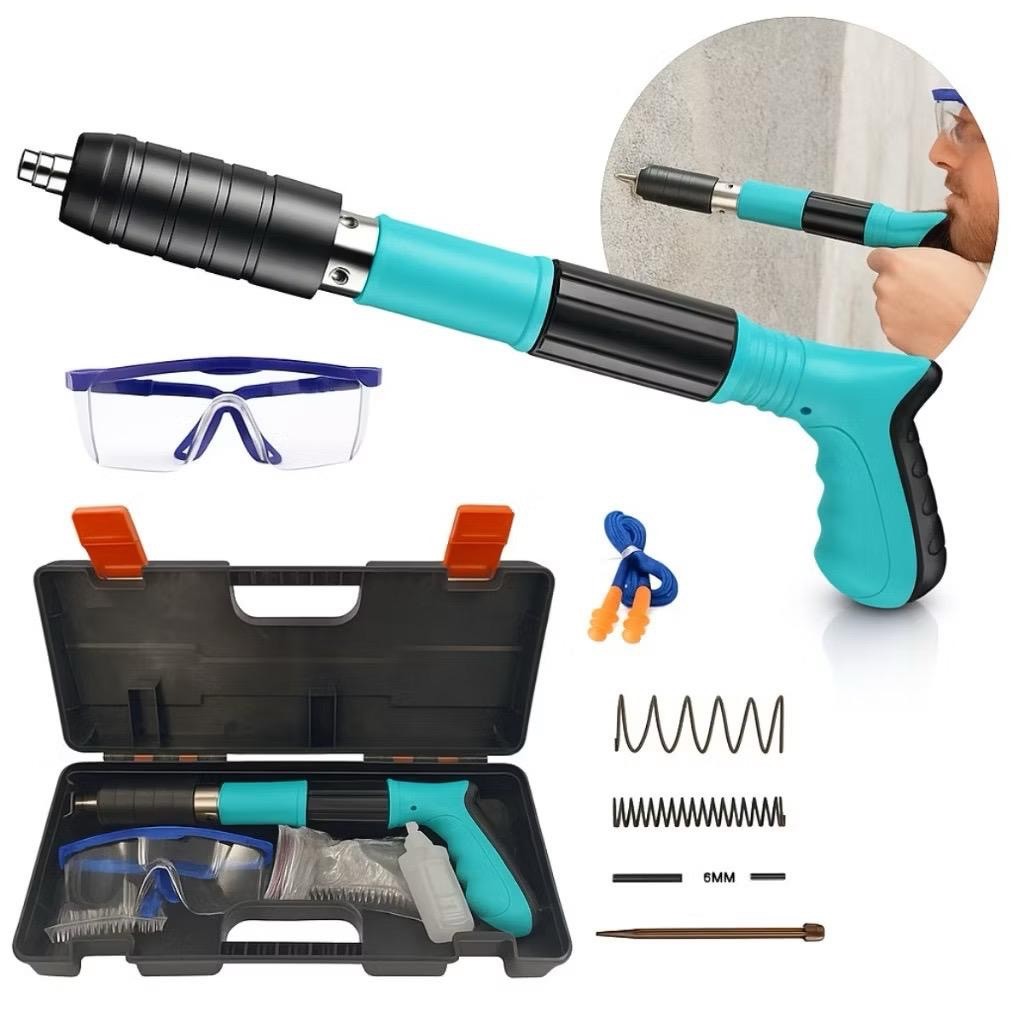 Pistola de Fixação Pneumática Ação Direta Finca Pinos para Drywall Gesso Aço Profissional