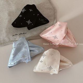 Estilo coreano diamante Gypsophila cetim triângulo arco Grab clip High-End acessórios de cabelo bobina cabelo tubarão cl