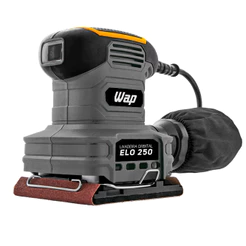 Lixadeira Elétrica de Mão Profissional 250W Orbital Cinza 14000 OPM WAP ELO 250 Coletor 240ml