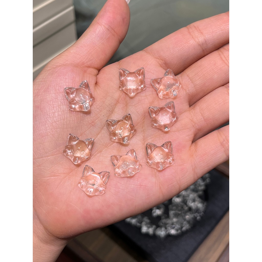 Máscara de raposa de cristal branco Natural artesanal diy acessórios pulseira colar acessórios moda jóias corpo não-puro