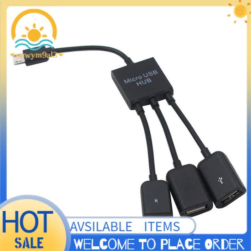 Cabo Adaptador OTG Micro USB Tipo-C HUB Macho Para Fêmea Duplo 2.0 Host 3 Portas Smartphone Computador Tablet