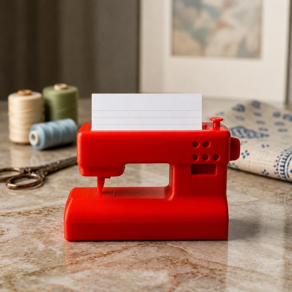 Expositor Porta Cartão De Visita COSTUREIRA MAQUINA COSTURA Suporte panfleto Livreto Escritorio Sala