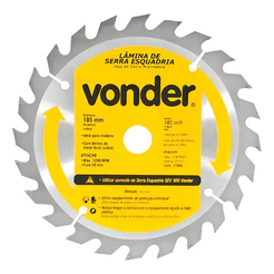 Lâmina Serra Circular 185mm 24 Dentes Vídea Furo 20mm Vonder