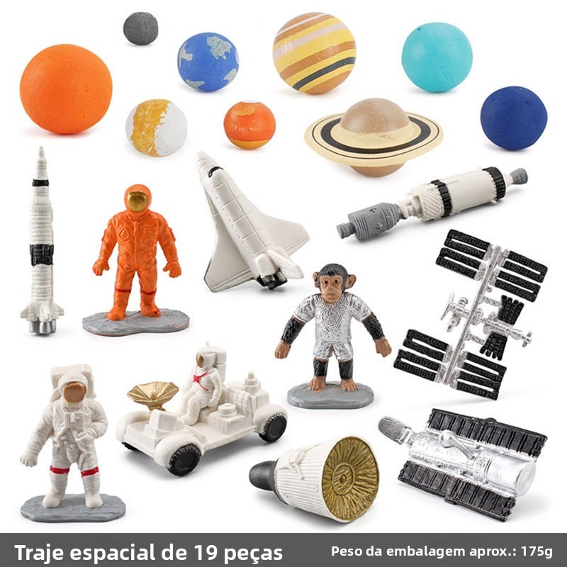 Cápsula Espacial de Simulação de Satélite e Foguete, Ornamento do Universo com Nove Planetas, Modelo Espacial Aeroespaci