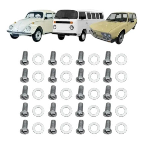 Jogo Kit 20 Parafusos Lateria Motor Vw Kombi Fusca Brasilia