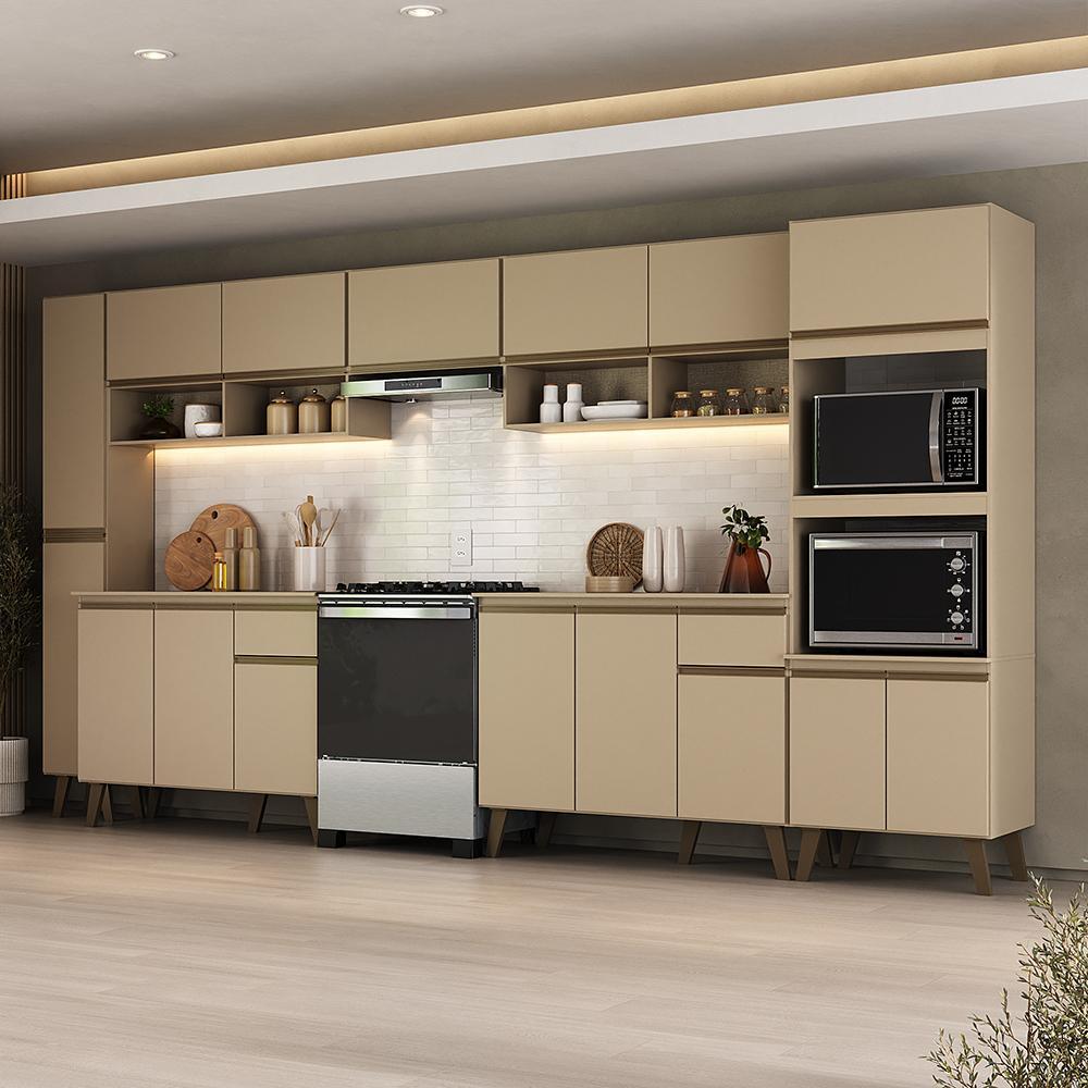 Armário de Cozinha Completa Atlanta Full Carraro Amêndoa