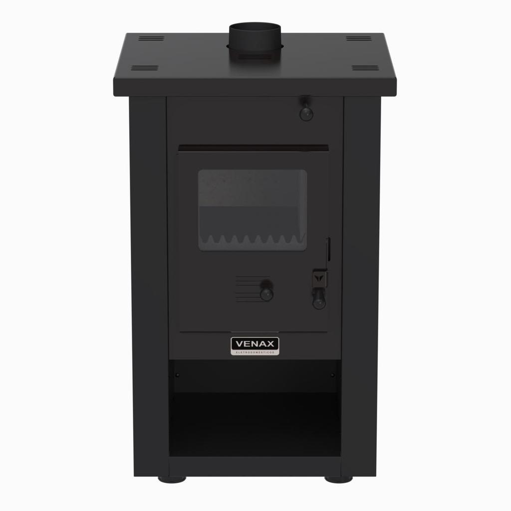 Calefator a Lenha Pyron Dupla Combustao Preto Fosco