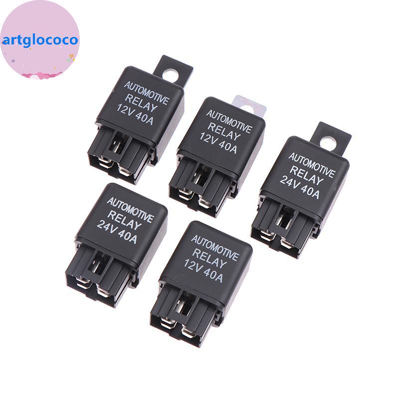 Artglococo 1 Peça Relé De Carro 12V 24V 40A 40 AMP Automotivo Van Barco Bicicleta 4 Pinos SPST Alarme Peças De Reposição