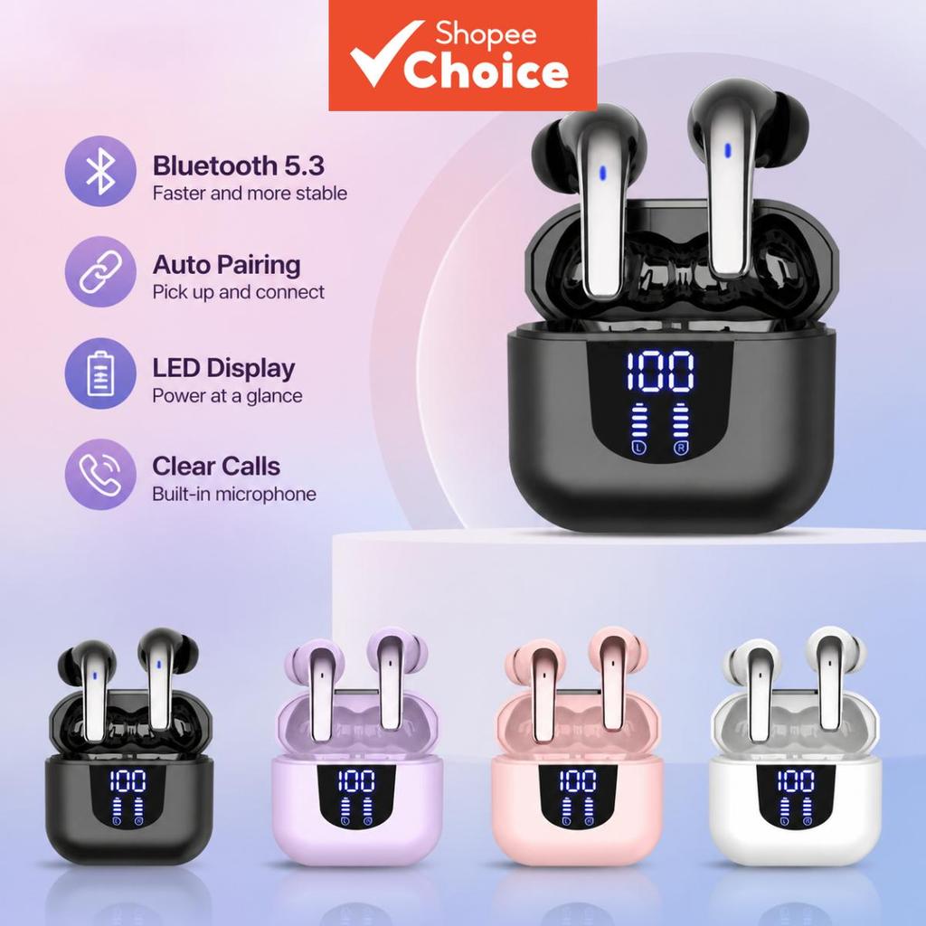 K06 Fones de Ouvido Bluetooth 5.4, Pareamento Rápido, Fones de Ouvido Universais Compatíveis com Redução de