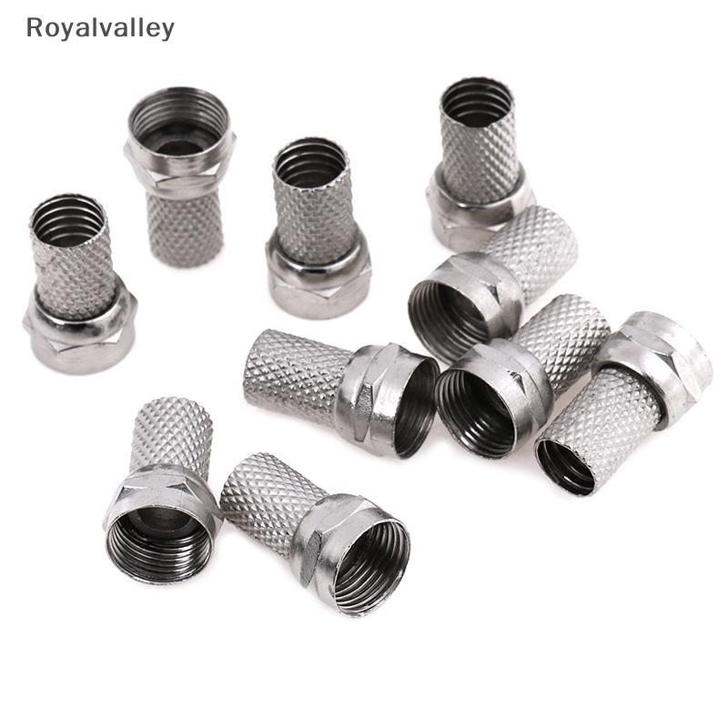 [Royalvalley] 10 Unidades Conector Satélite TV Parafuso Aéreo Torção Para Cabo coaxial RG6 BR