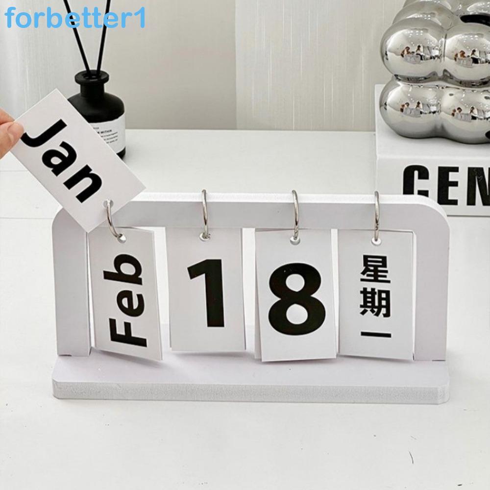 Calendário FORBETTER , Perpétuo De Estilo Nórdico Sólido , Planejador Diário Criativo Durável INS Para Casa