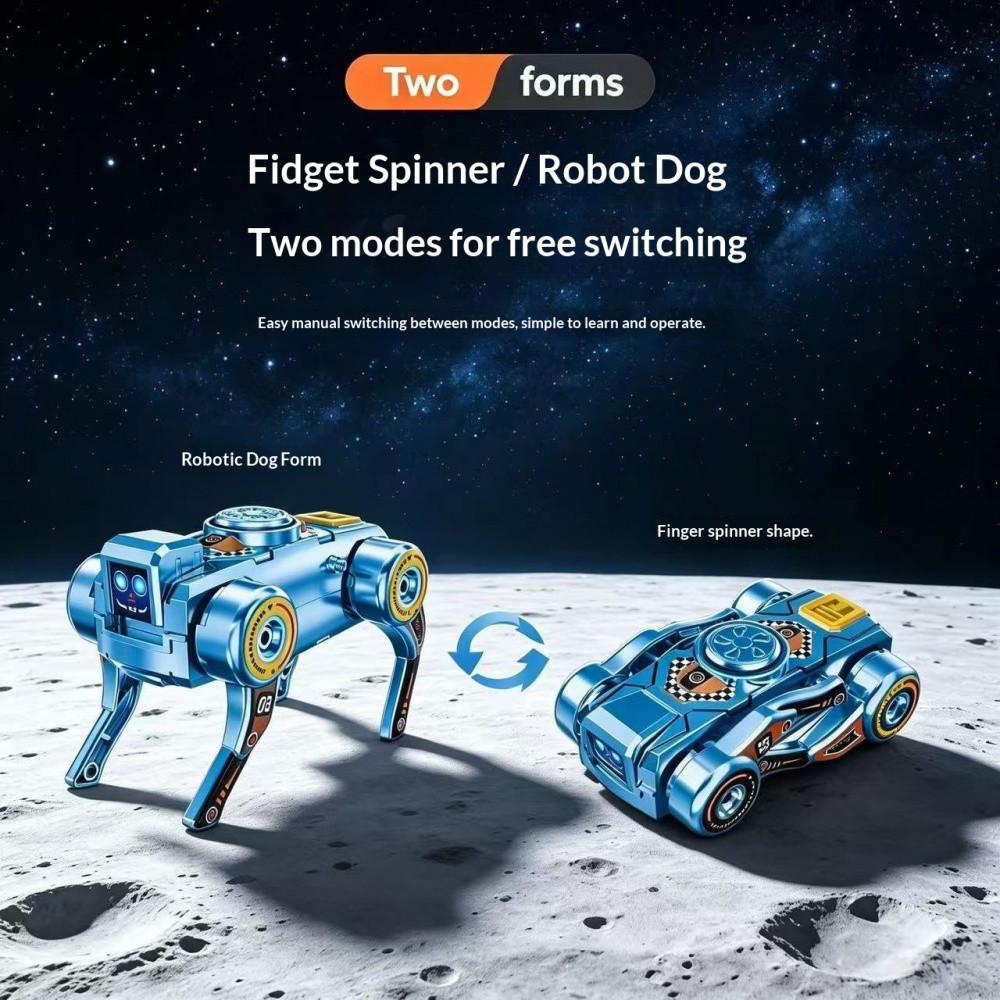 Transformando Fidget Spinner Robot Toy 2 Em 1 Deformável Mech Pet Hand Com Função Móvel De Relógio Brinquedos De Alívio