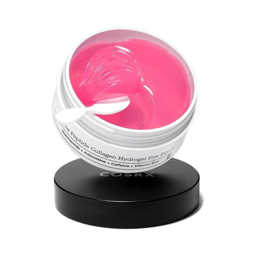 Patches de Hidrogel para Olhos com Colágeno e Peptídeos Rosa COSRX, adequados para inchaço e olheiras, máscara para cuid