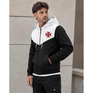 Jaqueta Masculina Vasco Com Capuz Zíper Moletom Torcida Futebol Estilo Urbano Casual P ao GG