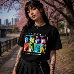 Camiseta Streetwear Anime Jojos Bizarre Adventure Star Personagens Vaporwave Aesthetic