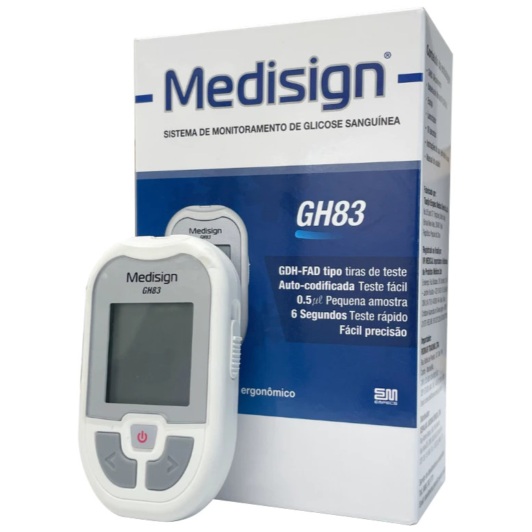 Aparelho Medidor de Glicose GH83 Medisign Glicemia Diabetes