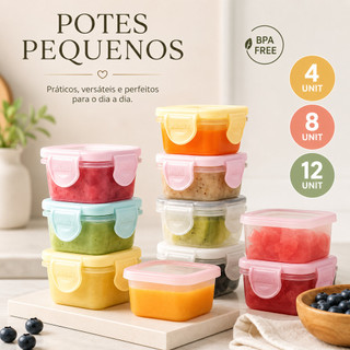 Pote hermético para Papinha legumes temperos 50ml 126ml Mini BPA Free Tampa Vedação Armazenar Alimentos Bebê Frutas