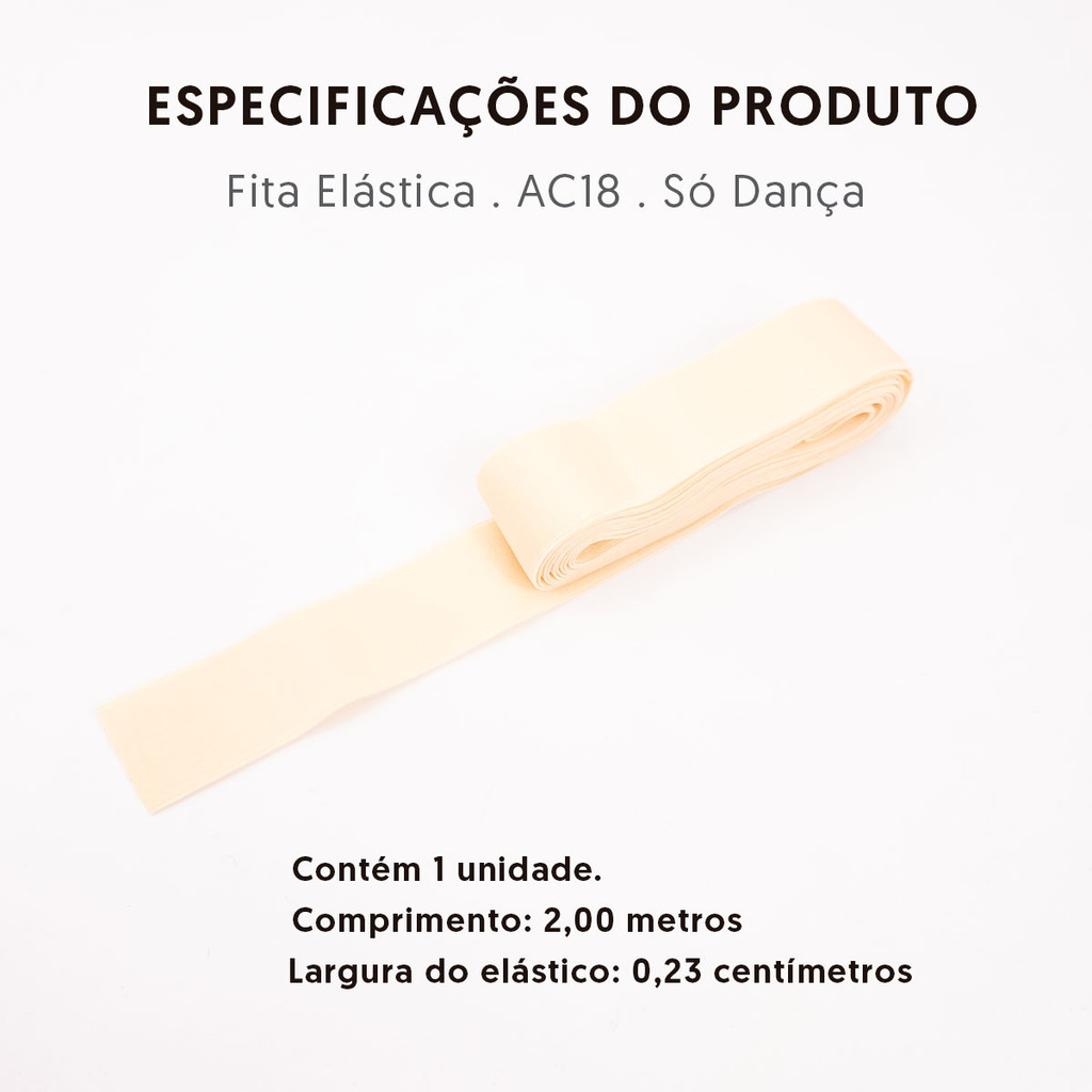 Fita Elástica para Sapatilhas de Pontas - AC18 - Só Dança. — imagem 2 de 2