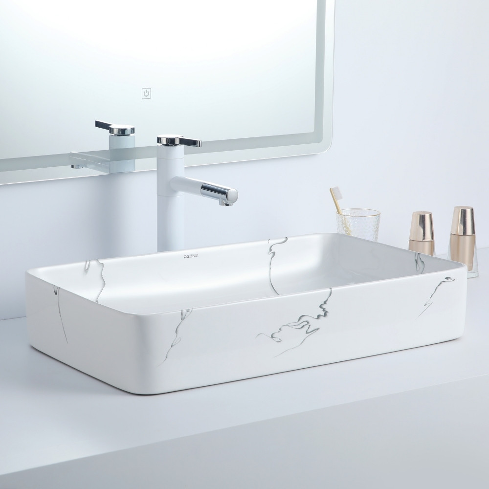 Cuba Deend De Cerâmica MarmoBianco Para Banheiro 62x35x11cm em Oferta na Shopee